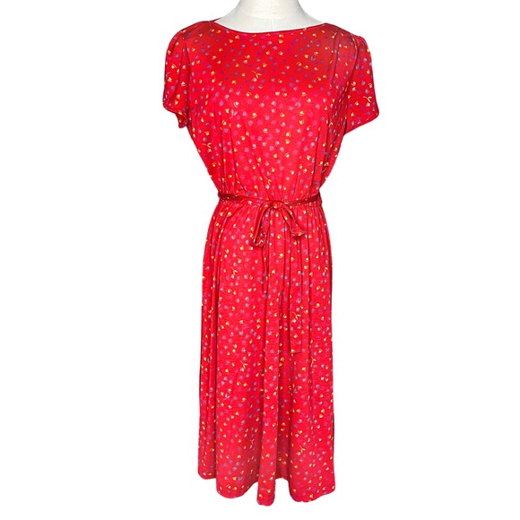 Vintage Dresses & Skirts - Vintage 80's Tulip Print Primary Color Dress